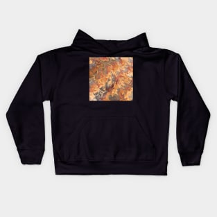 Pumpkin Spice Liquid Marble Pattern Kids Hoodie